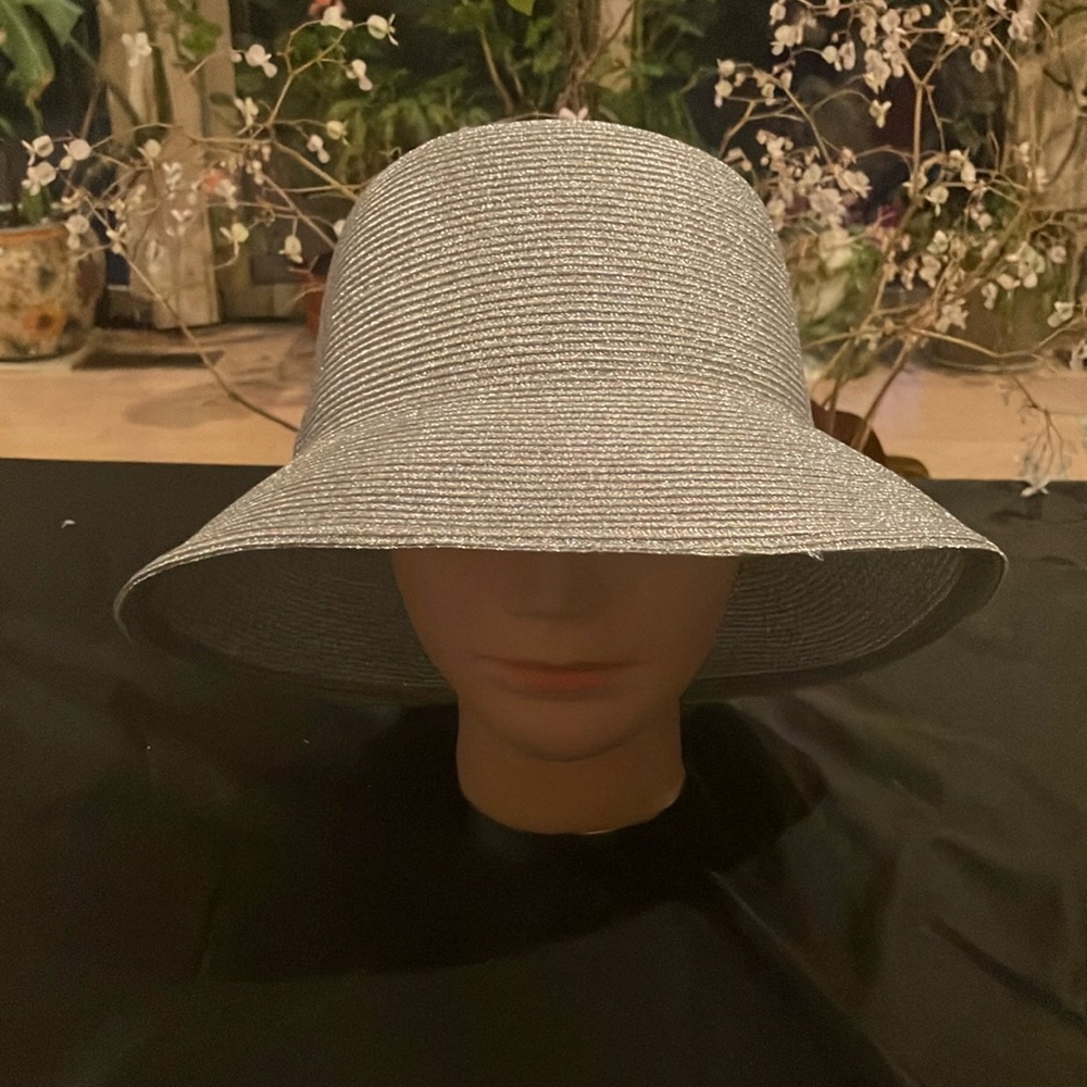 Stylish Silver Metallic Polyester Hat